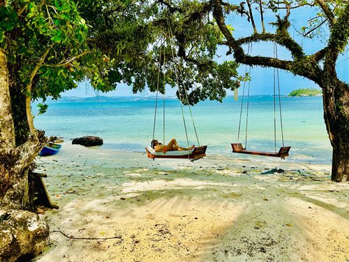 Everything you need to chill including two large swings roped under the trees that gently rock in the sea breezes.